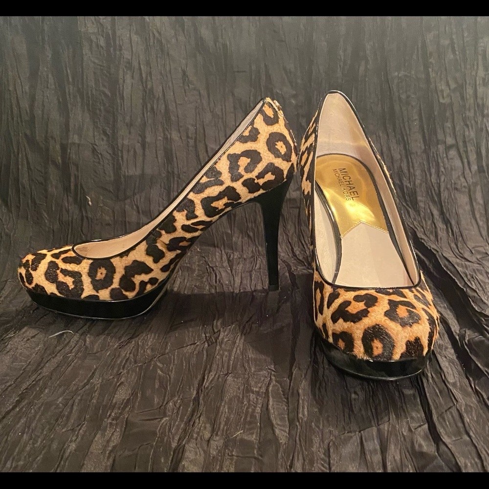 MICHAEL MIchael Kors Real Fur Cow Hair Heels